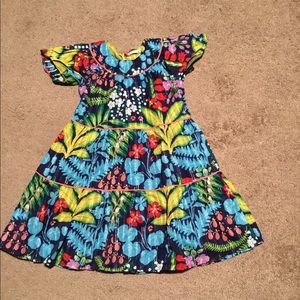 Girls short sleeve multi color dress